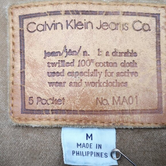 Calvin Klein Jeans Co. Men's Size Medium Lined Medium Wash Heavy Jean Jacket - Picture 7 of 15